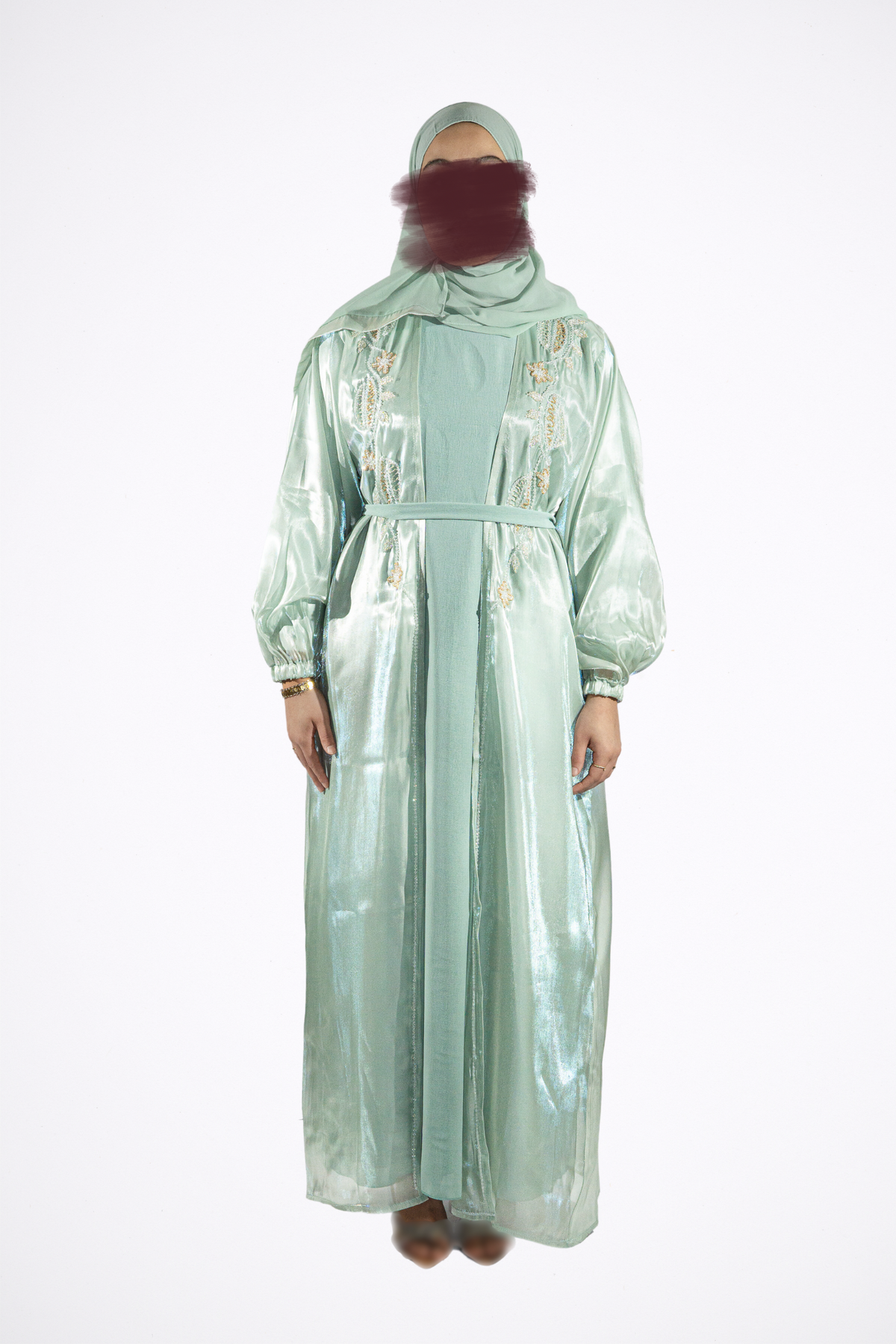 Abaya Ameera vert d'eau