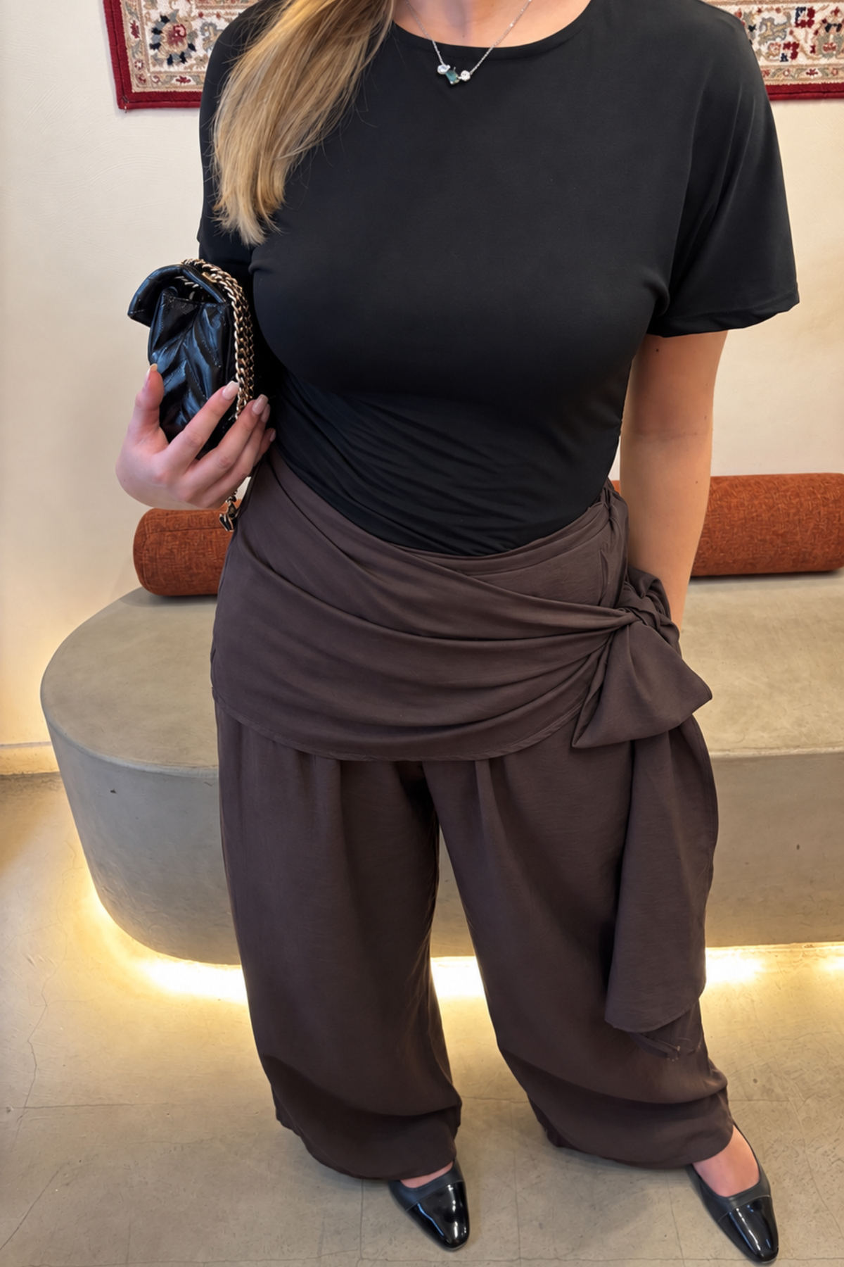 Tie-waist trousers