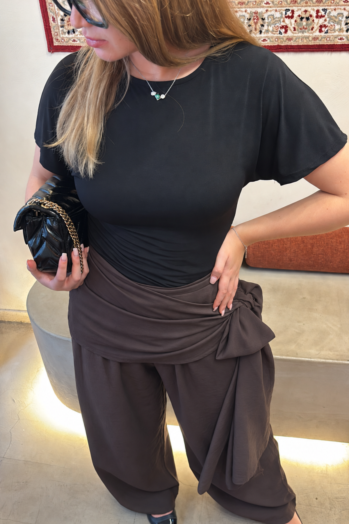 Tie-waist trousers