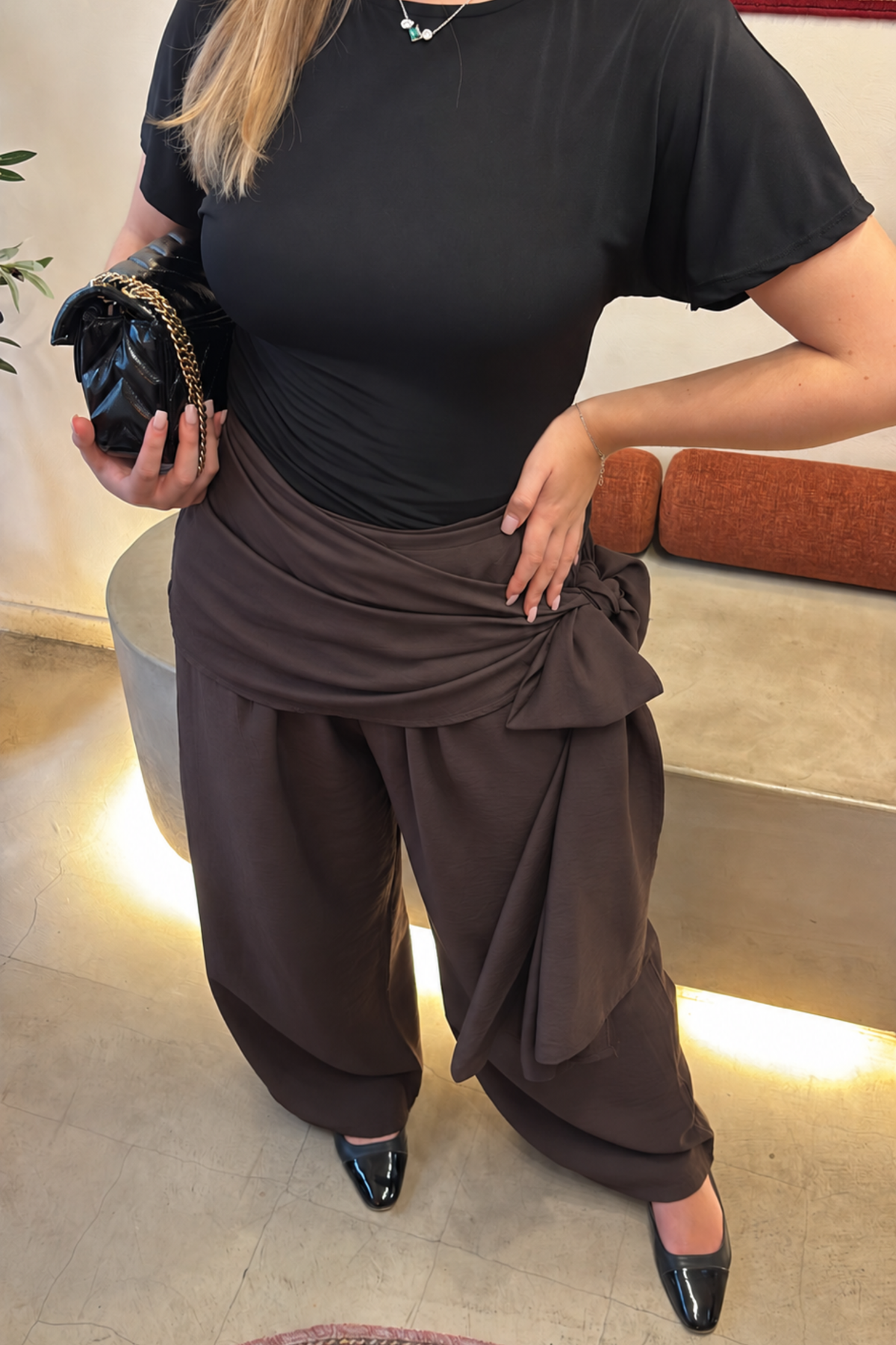 Tie-waist trousers