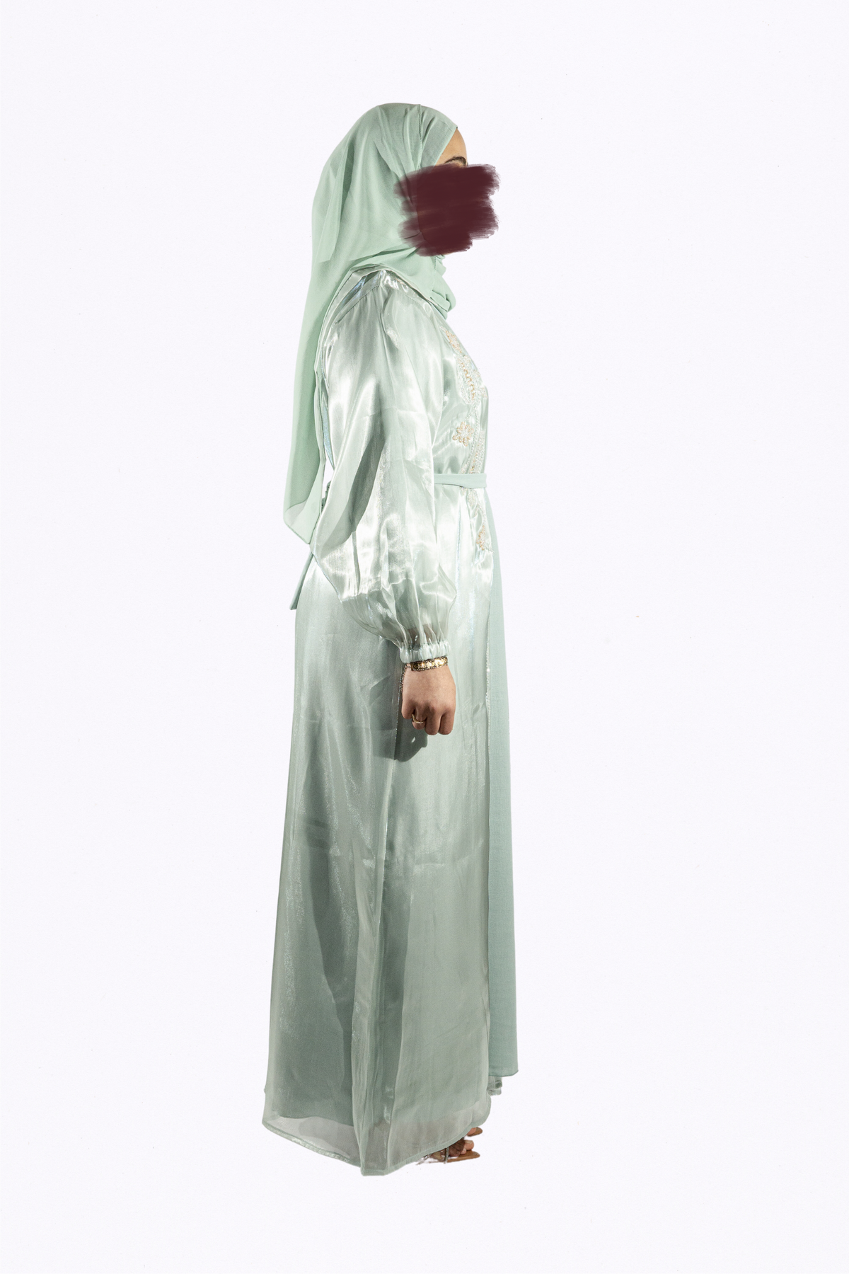 Abaya Ameera vert d'eau